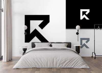 Initials R logo design. Initial Letter Logo. Wall mural