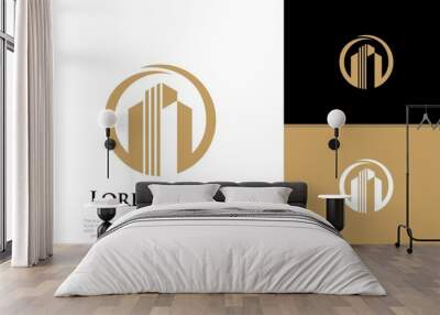 Real Estate Logo. Luxury Logo. Construction Architecture Building Logo Design Template Element.
 Wall mural