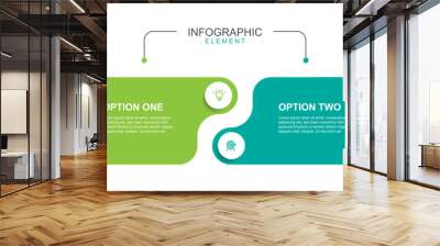 2 step infographic template vector element  Wall mural