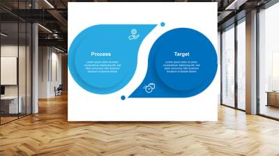 2 step template infographic vector element suitable for web presentation and business information Wall mural