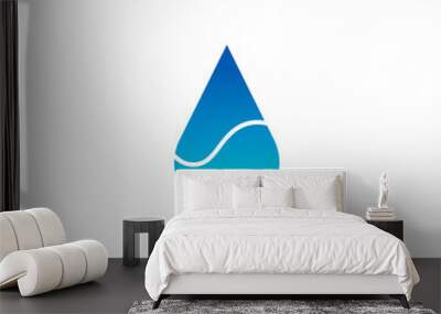 Blue water drop logo icon template vector Wall mural