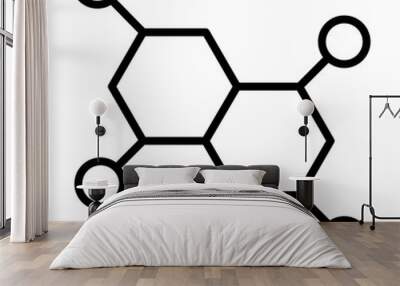 Chemical Bond Vector Line Icon Design Wall mural