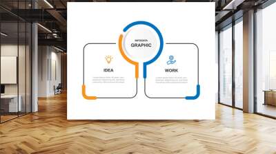 Design template infographic vector element with 2 step or option suitable for web presentation and business information Wall mural