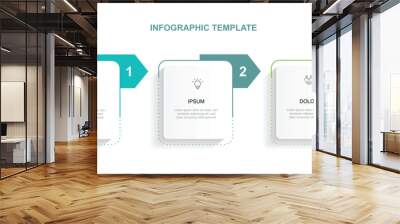 Design template infographic vector element with 3 step process or option suitable for business information and web presentation Wall mural