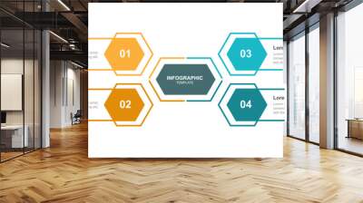 Design template infographic vector element with 4 step process  Wall mural