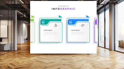 Design template infographic vector element with 4 step process or option suitable for web presentation and business information Wall mural