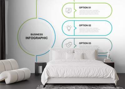 Design template infographic vector element with diagram concept and 4 step line connected suitable for business information and web presentation Wall mural