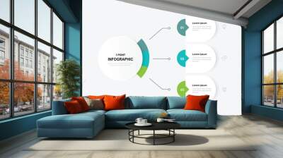 Design template infographic vector with icons and 3 step process and diagram concept suitable for business information and web presentation Wall mural