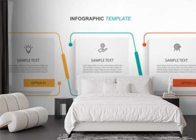 Infographic template vector element with 3 options or step  Wall mural