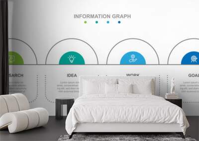 Infographic template vector element with 4 step process or options  Wall mural