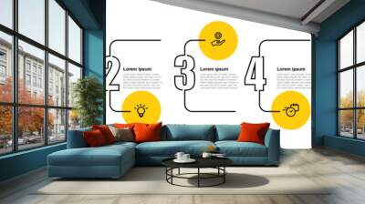 Infographic template vector element with line style and 5 step process  Wall mural