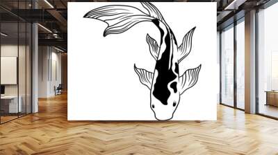 Koi fish icon design template ilustration vector Wall mural