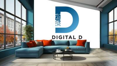 Letter d pixels logo initial design template Wall mural