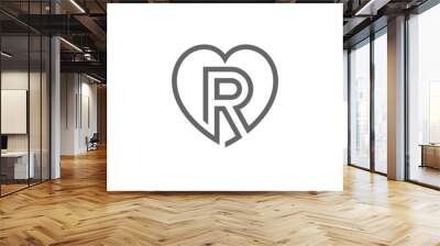 Love r logo design template vector illustration Wall mural