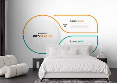 Modern design template infographic vector element with 2 step process or option  Wall mural