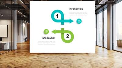 Modern template infographic vector element with 2 step process suitable for web presentation and business information Wall mural