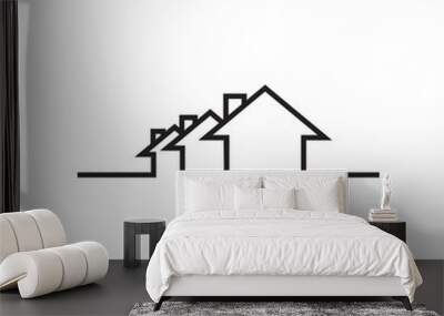 Mono line real estate house logo icon design template Wall mural