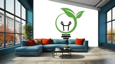 Nature lamp logo design template vector isolated Wall mural