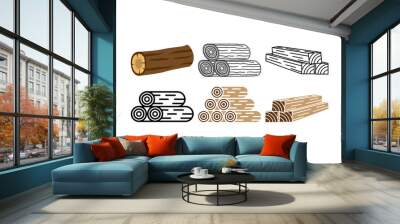 wood log icon design template vector isolated illustration Wall mural