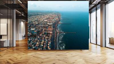 aerial view of the city Wall mural