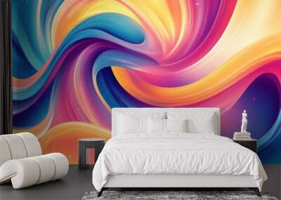 Abstract Swirling Colorful Liquid Background Wall mural