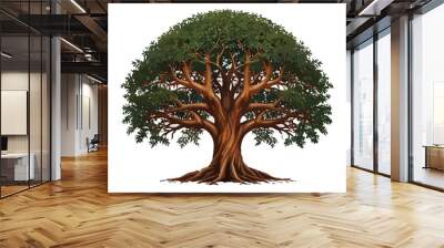 Banyan tree illustration design drawing Wall mural