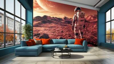 Astronauts in a dashing and fine fantasy world Wall mural