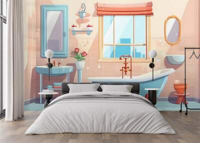 bathroom cartoon vector illustration

 Wall mural