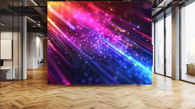 Digital neon line cyberspace data energy cyberpunk abstract background wallpaper AI generated image Wall mural