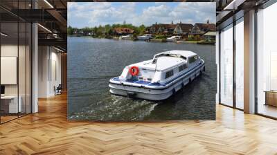 Broads Cruiser on the river Bure at Horning. Wall mural