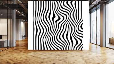 black and white stripes line black white wallpaper movement.abstract wavy background,Elegant black and white silk with stripes.Black and white Psychedelic Linear Wavy Backgrounds.black and white strip Wall mural