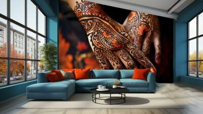 Bollywood Bonanza: Vibrant Colors and Intricate H Wall mural