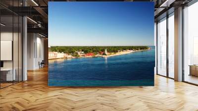 Aerial of St Clair River at Sarnia, Canada and Port Huron, United States Wall mural