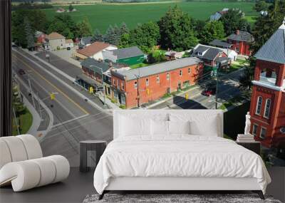 Aerial view of the town of Shakespeare, Canada Wall mural