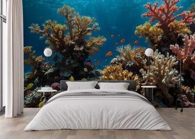 The fragile ecosystem of a vibrant coral reef ai_generated Wall mural