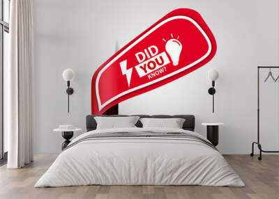 red flat sale banner for did you know banner and poster Wall mural