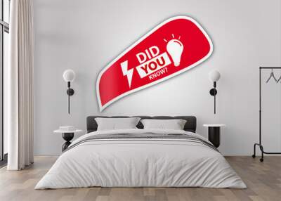 red flat sale banner for did you know banner and poster Wall mural