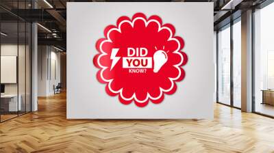 red flat sale banner for did you know banner and poster Wall mural