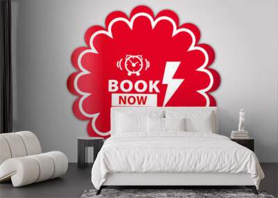 red flat sale web banner for book now banner and poster Wall mural