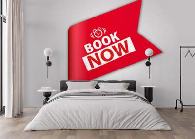 red flat sale web banner for book now poster and banner  Wall mural