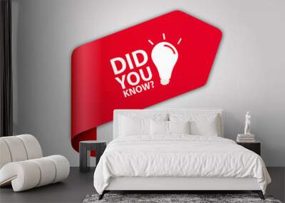 red flat sale web banner for did you know banner and poster Wall mural