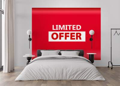 red flat sale web banner for limited offer banner Wall mural