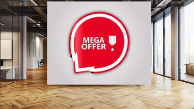 red flat sale web banner for mega offer banner and poster  Wall mural