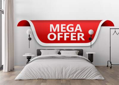 red flat sale web banner for mega offer Wall mural