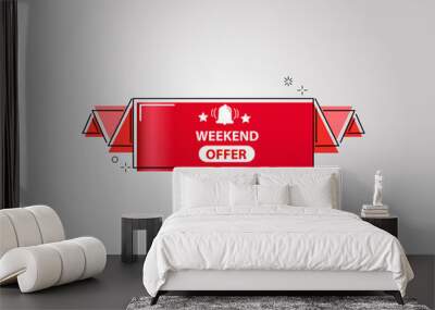 red flat sale web banner for Weekend Offer  Wall mural