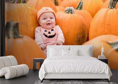 Halloween Pumpkin Autumn Baby Wall mural