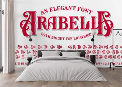 An elegant trendy typeface with big alternate characters set, it’s perfect for logotypes, wedding invitations, short phrases, and many other uses. Wall mural