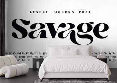 Bold Serif Font in modern style with a big set of different ligatures, this typeface can be used for logos Wall mural