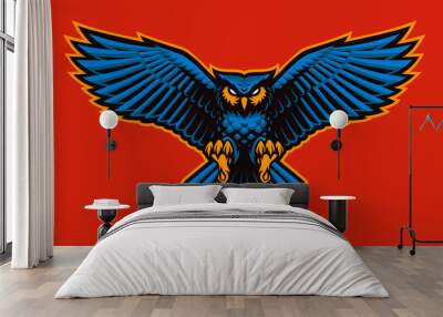 Owl Vector Mascot, this design can be used as a sports emblem Wall mural