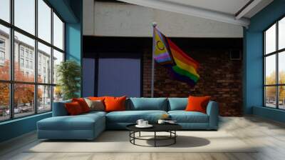 Pride flag on the wall Wall mural